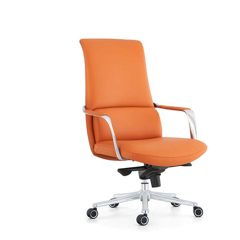 orange leather office chair