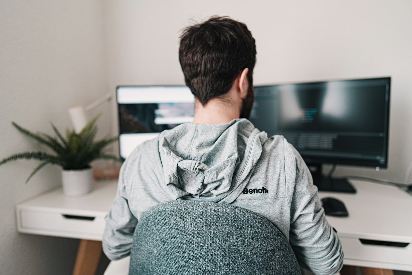 A man working at his desk