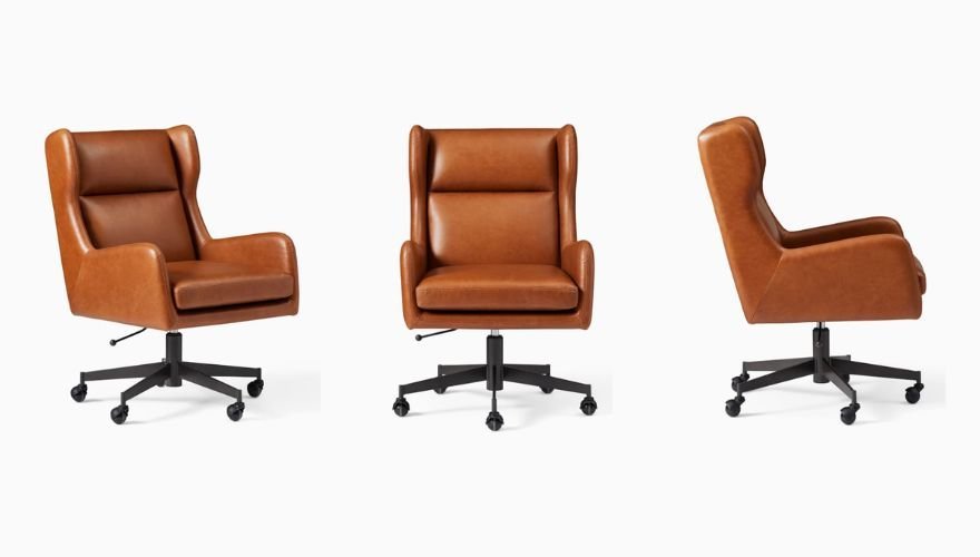 best real leather office chair West Elm Ryder