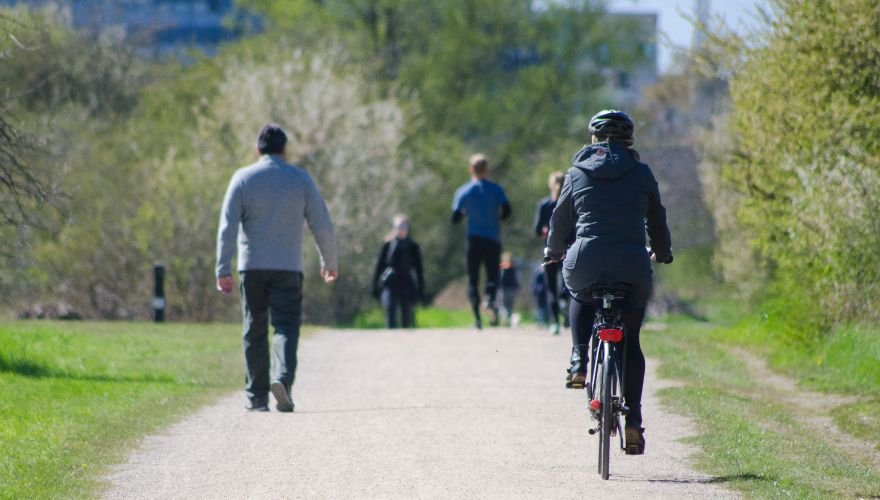 People exercising outdoors